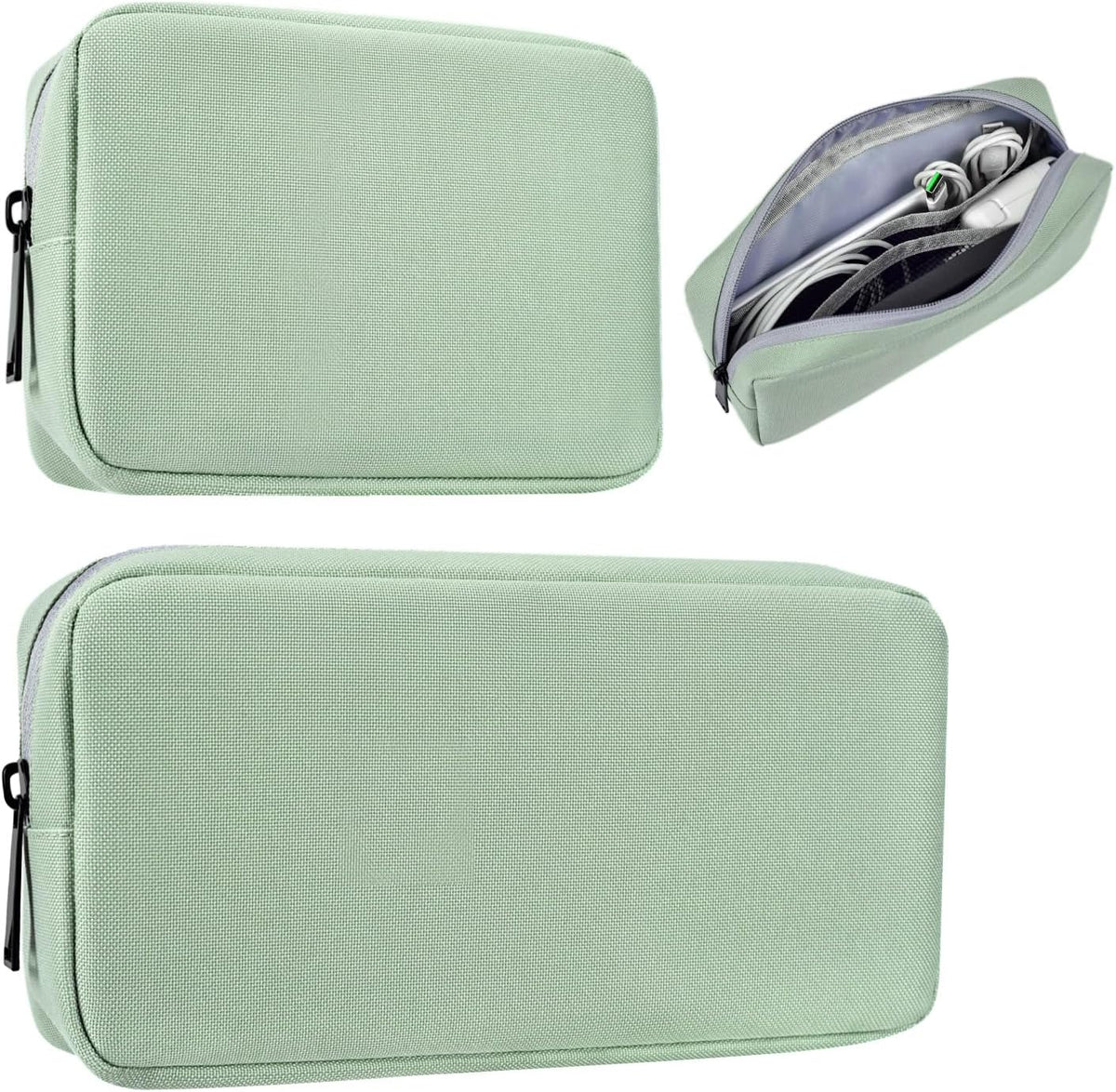 2-Pack Portable Storage Pouch Bag, Universal Electronics Accessories Case Cable Organizer Compatible with Hard Drive, Laptop Mouse, Power Bank, Adapter, Cellphone, Cosmetics (Small+Big-Navy Blue)