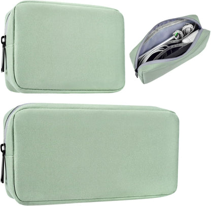 2-Pack Portable Storage Pouch Bag, Universal Electronics Accessories Case Cable Organizer Compatible with Hard Drive, Laptop Mouse, Power Bank, Adapter, Cellphone, Cosmetics (Small+Big-Navy Blue)