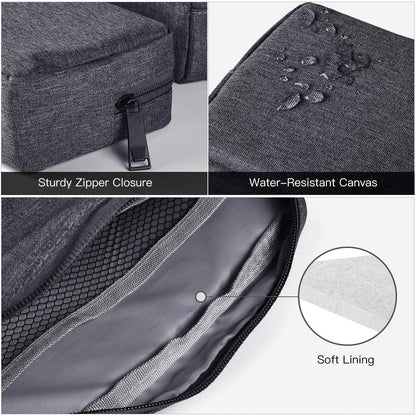 2-Pack Portable Storage Pouch Bag, Universal Electronics Accessories Case Cable Organizer Compatible with Hard Drive, Laptop Mouse, Power Bank, Adapter, Cellphone, Cosmetics (Small+Big-Navy Blue)