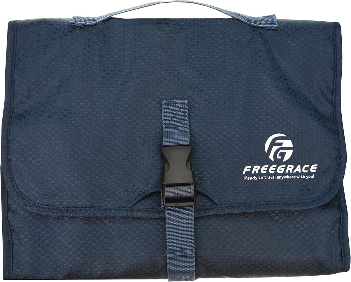 Freegrace Premium Hanging Toiletry Bag for Travel - Cosmetic, Jewelry, Toiletry, Makeup & Accessory Storage Organizer Bag, Large Size for Women & Men