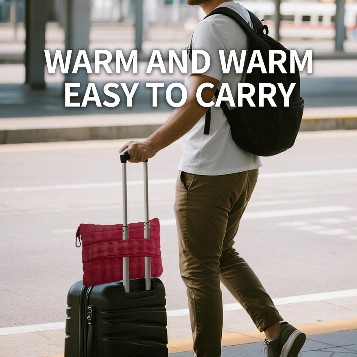 Travel Blanket and Pillow-2-in-1, Ultra-Soft&Compact,Airplane Blanket with Hand Luggage Belt and Backpack Clip,Travelers Accessories Gifts, 61x43 Inches（Navy）