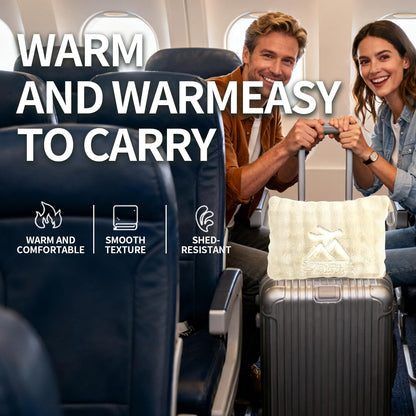 Travel Blanket and Pillow-2-in-1, Ultra-Soft&Compact,Airplane Blanket with Hand Luggage Belt and Backpack Clip,Travelers Accessories Gifts, 61x43 Inches（Navy）