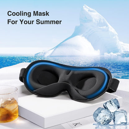 Weighted Sleep Mask for Women Men, 3D Light Blocking Eye Mask, Black