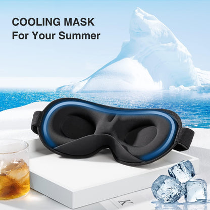 Weighted Sleep Mask for Women Men, 3D Light Blocking Eye Mask, Black