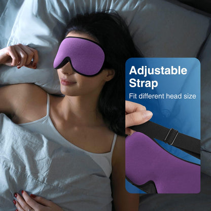 Weighted Sleep Mask for Women Men, 3D Light Blocking Eye Mask, Black