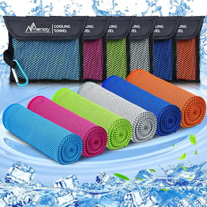 Cooling Towels, 40"x12" Cooling Towels for Neck and Face with Breathable Carrying Bags,Soft Microfiber Instant Cooling Rags, Gym Workout Sweat Towel for Sports, Yoga, Camping, Running