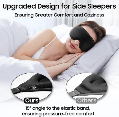 Sleep Mask - Total Blackout 3D Sleeping Mask, Super Lightweight & Silky Soft Eye Mask for Sleeping, Fully Adjustable Fit for Home, Office, Traveling, Meditation, Yoga, Pink