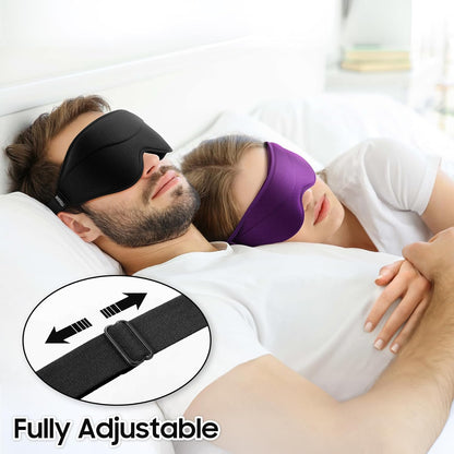 Sleep Mask - Total Blackout 3D Sleeping Mask, Super Lightweight & Silky Soft Eye Mask for Sleeping, Fully Adjustable Fit for Home, Office, Traveling, Meditation, Yoga, Pink
