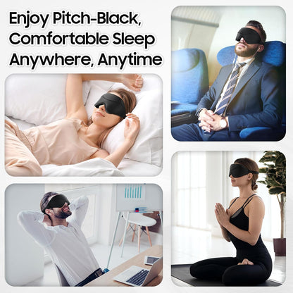 Sleep Mask - Total Blackout 3D Sleeping Mask, Super Lightweight & Silky Soft Eye Mask for Sleeping, Fully Adjustable Fit for Home, Office, Traveling, Meditation, Yoga, Pink