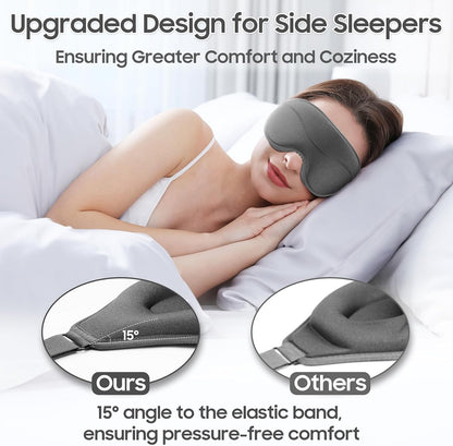 Sleep Mask - Total Blackout 3D Sleeping Mask, Super Lightweight & Silky Soft Eye Mask for Sleeping, Fully Adjustable Fit for Home, Office, Traveling, Meditation, Yoga, Pink