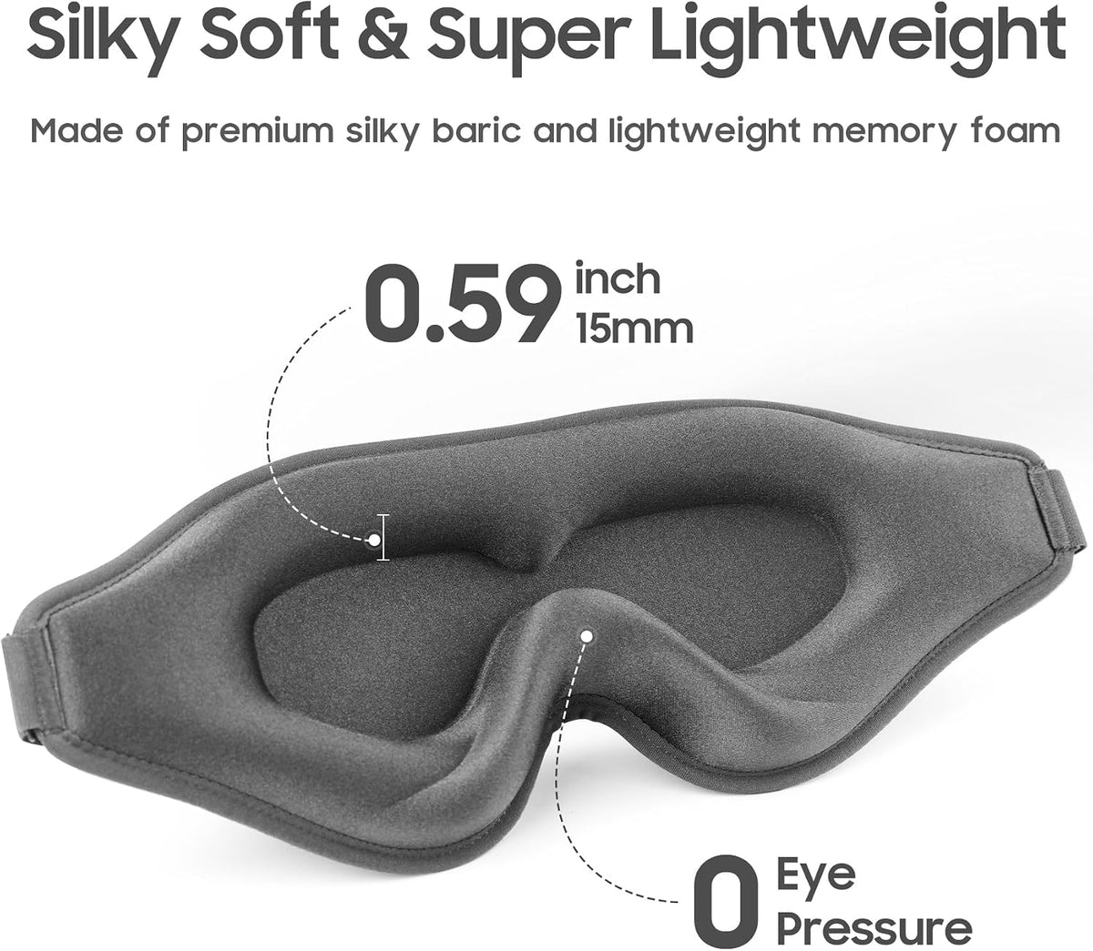 Sleep Mask - Total Blackout 3D Sleeping Mask, Super Lightweight & Silky Soft Eye Mask for Sleeping, Fully Adjustable Fit for Home, Office, Traveling, Meditation, Yoga, Pink