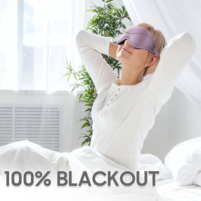 Sleep Mask - Total Blackout 3D Sleeping Mask, Super Lightweight & Silky Soft Eye Mask for Sleeping, Fully Adjustable Fit for Home, Office, Traveling, Meditation, Yoga, Pink