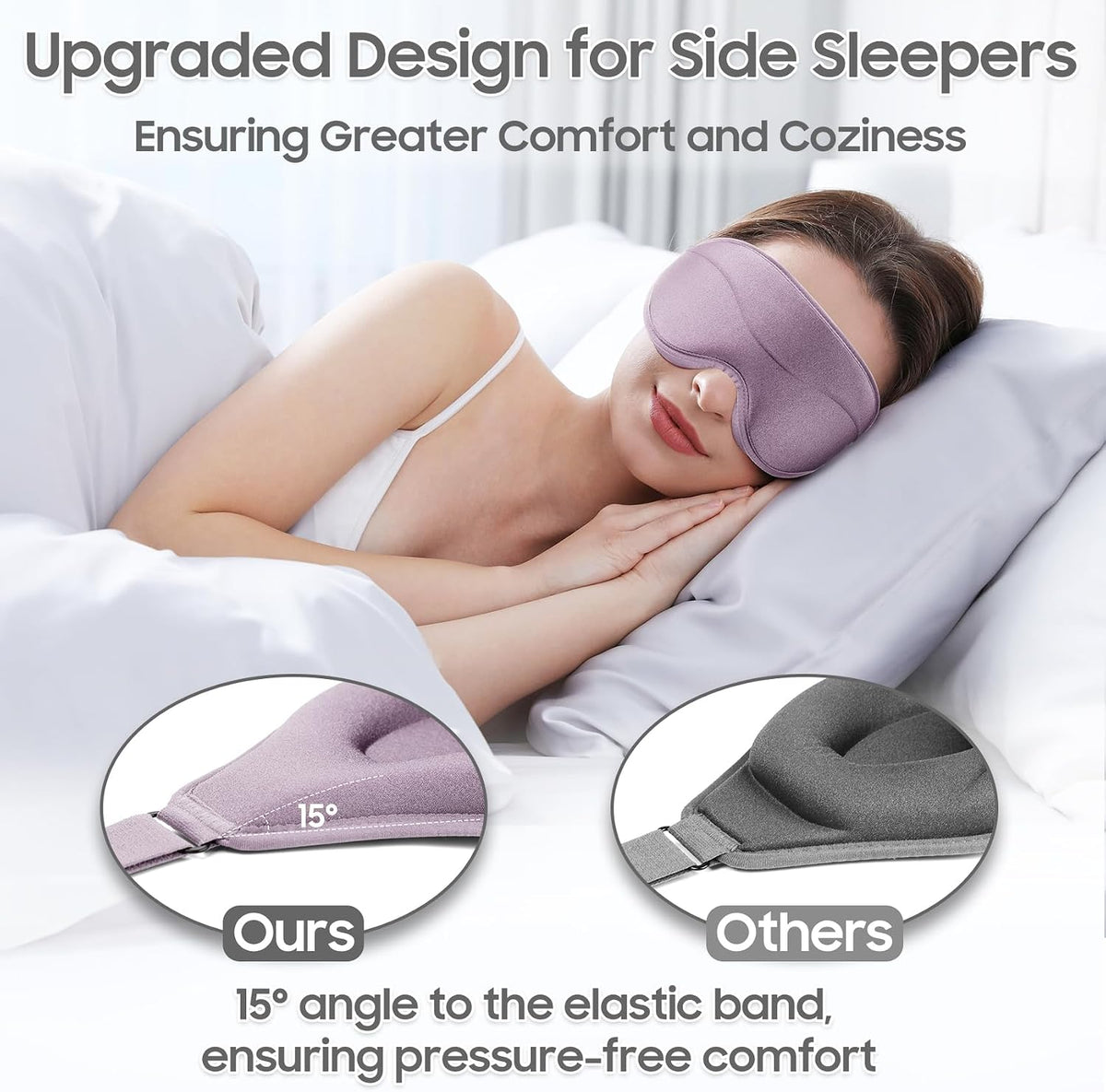 Sleep Mask - Total Blackout 3D Sleeping Mask, Super Lightweight & Silky Soft Eye Mask for Sleeping, Fully Adjustable Fit for Home, Office, Traveling, Meditation, Yoga, Pink