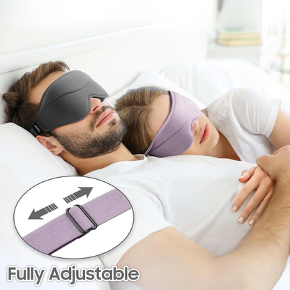 Sleep Mask - Total Blackout 3D Sleeping Mask, Super Lightweight & Silky Soft Eye Mask for Sleeping, Fully Adjustable Fit for Home, Office, Traveling, Meditation, Yoga, Pink