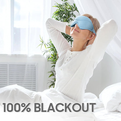 Sleep Mask - Total Blackout 3D Sleeping Mask, Super Lightweight & Silky Soft Eye Mask for Sleeping, Fully Adjustable Fit for Home, Office, Traveling, Meditation, Yoga, Pink