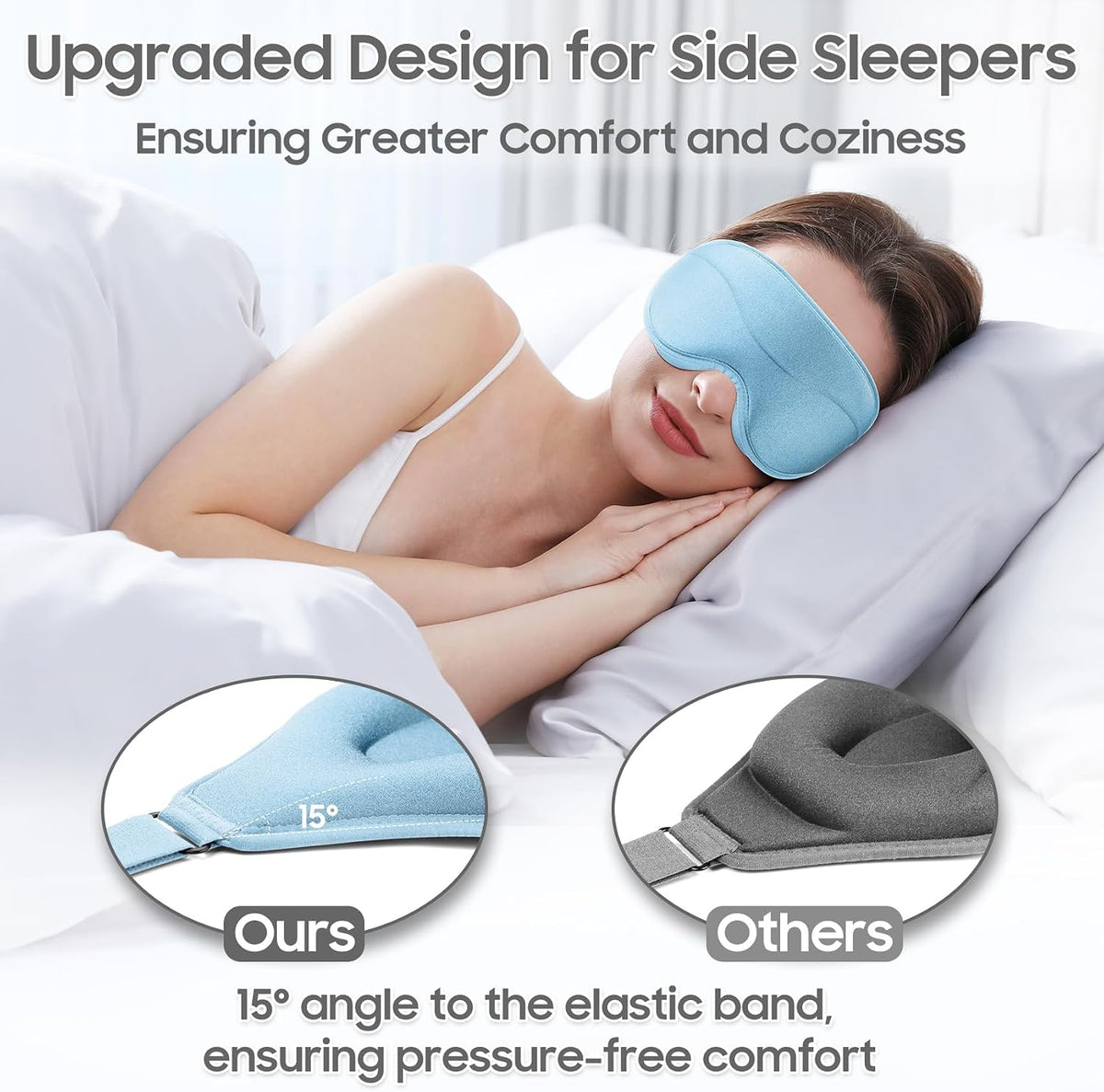 Sleep Mask - Total Blackout 3D Sleeping Mask, Super Lightweight & Silky Soft Eye Mask for Sleeping, Fully Adjustable Fit for Home, Office, Traveling, Meditation, Yoga, Pink