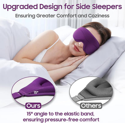 Sleep Mask - Total Blackout 3D Sleeping Mask, Super Lightweight & Silky Soft Eye Mask for Sleeping, Fully Adjustable Fit for Home, Office, Traveling, Meditation, Yoga, Pink