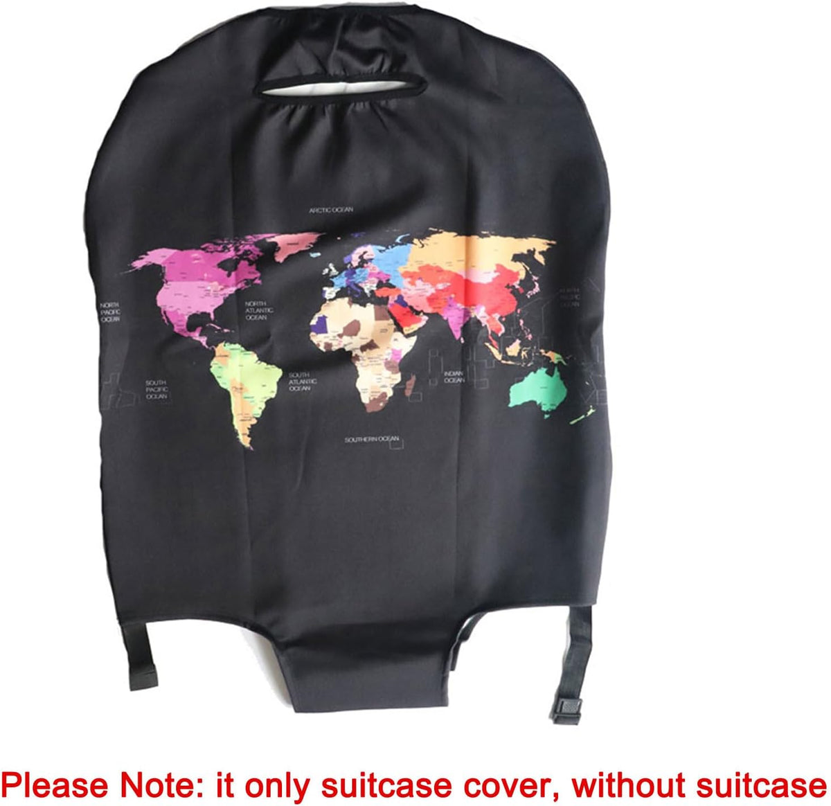 Thicker Luggage Cover Elastic Suitcase Cover Protector Fits 18-32 Inch Suitcase Travel Accessories (World Map, S)