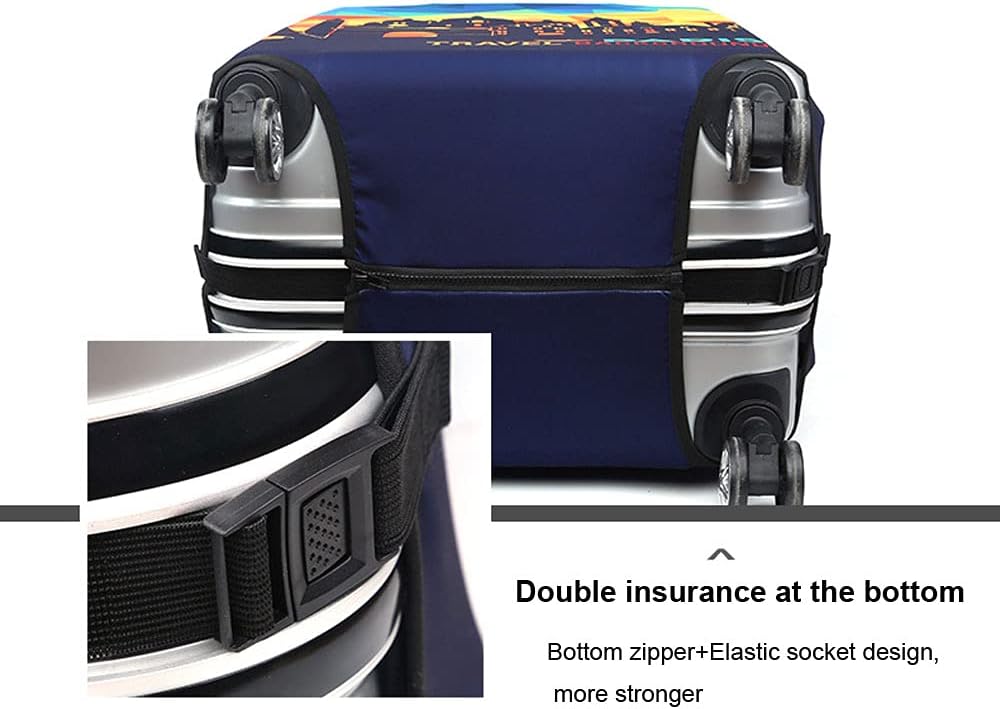 Thicker Luggage Cover Elastic Suitcase Cover Protector Fits 18-32 Inch Suitcase Travel Accessories (World Map, S)