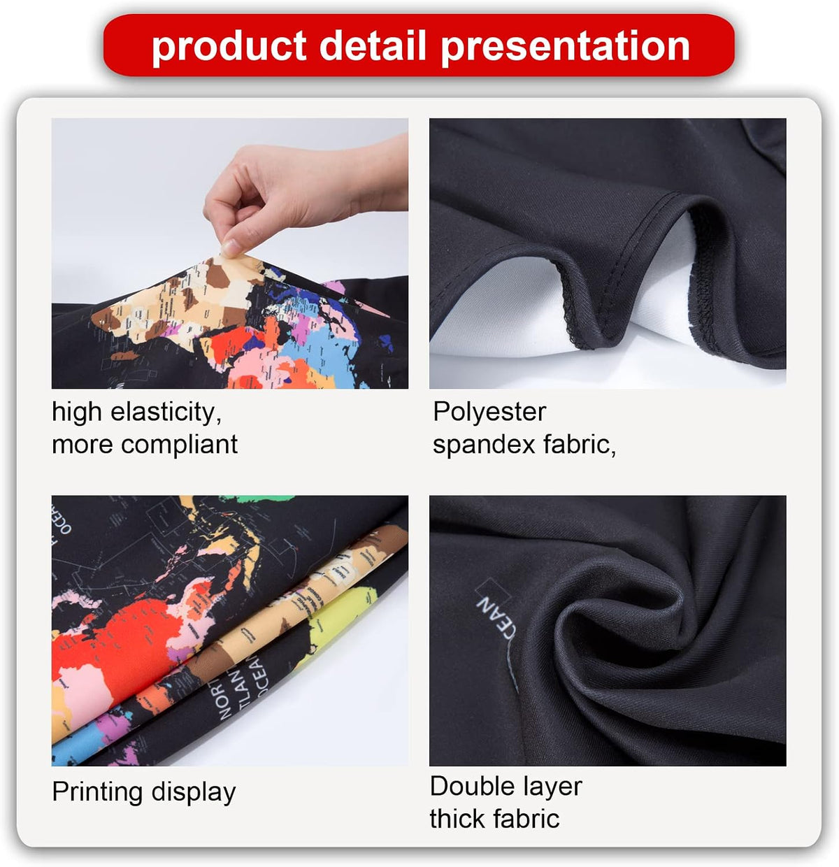 Thicker Luggage Cover Elastic Suitcase Cover Protector Fits 18-32 Inch Suitcase Travel Accessories (World Map, S)