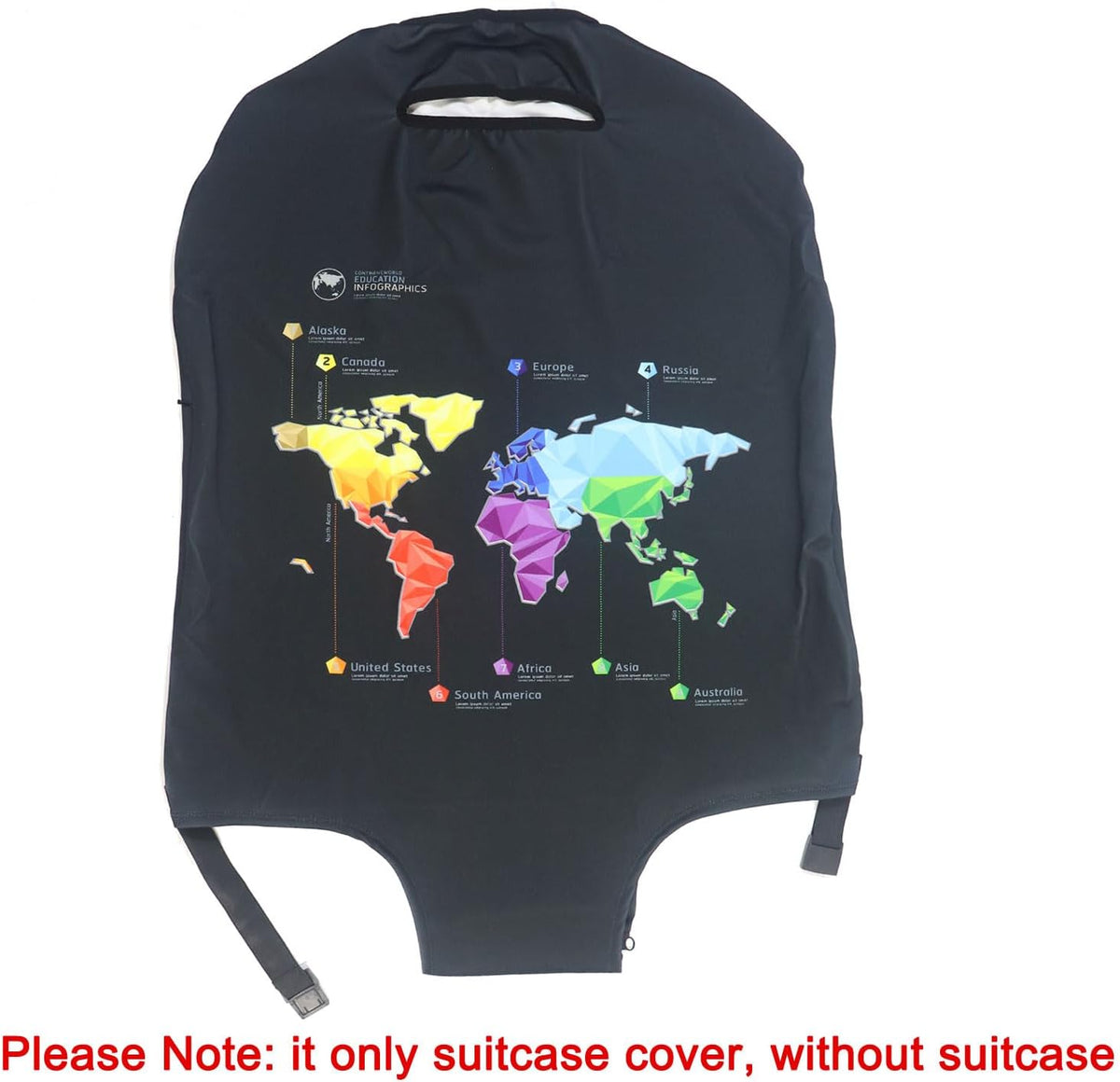Thicker Luggage Cover Elastic Suitcase Cover Protector Fits 18-32 Inch Suitcase Travel Accessories (World Map, S)