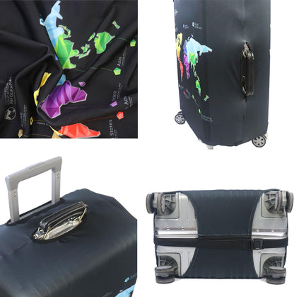 Thicker Luggage Cover Elastic Suitcase Cover Protector Fits 18-32 Inch Suitcase Travel Accessories (World Map, S)