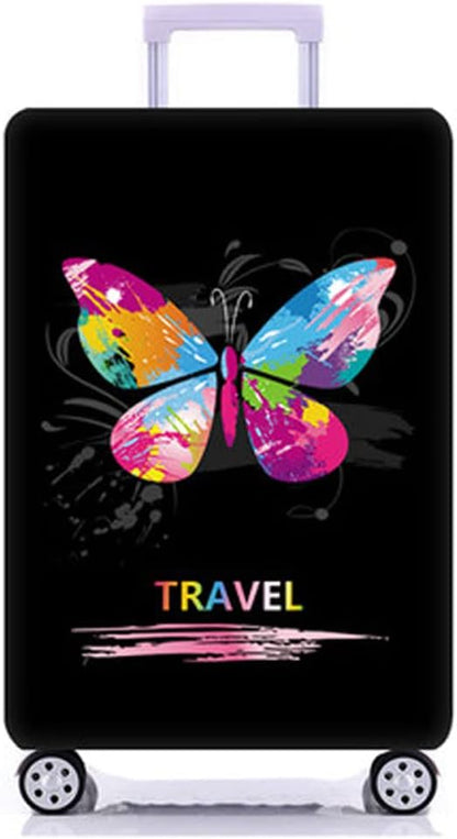 Thicker Luggage Cover Elastic Suitcase Cover Protector Fits 18-32 Inch Suitcase Travel Accessories (World Map, S)