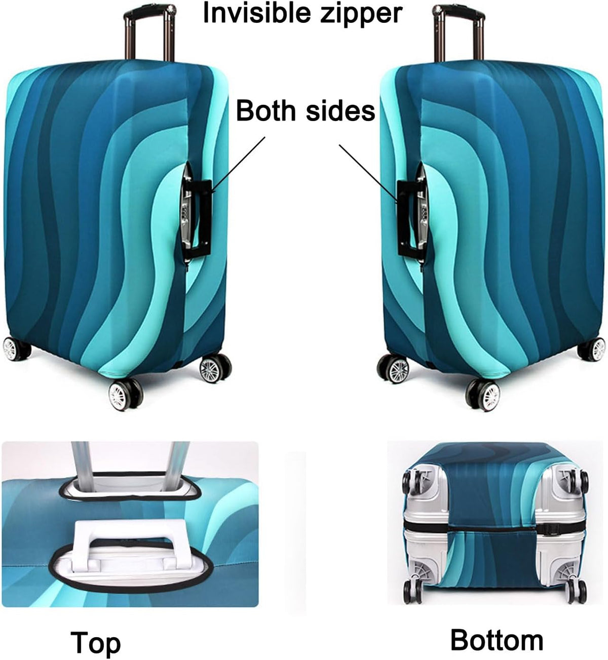 Thicker Luggage Cover Elastic Suitcase Cover Protector Fits 18-32 Inch Suitcase Travel Accessories (World Map, S)
