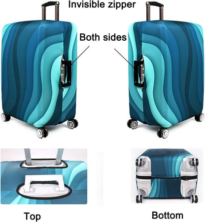 Thicker Luggage Cover Elastic Suitcase Cover Protector Fits 18-32 Inch Suitcase Travel Accessories (World Map, S)