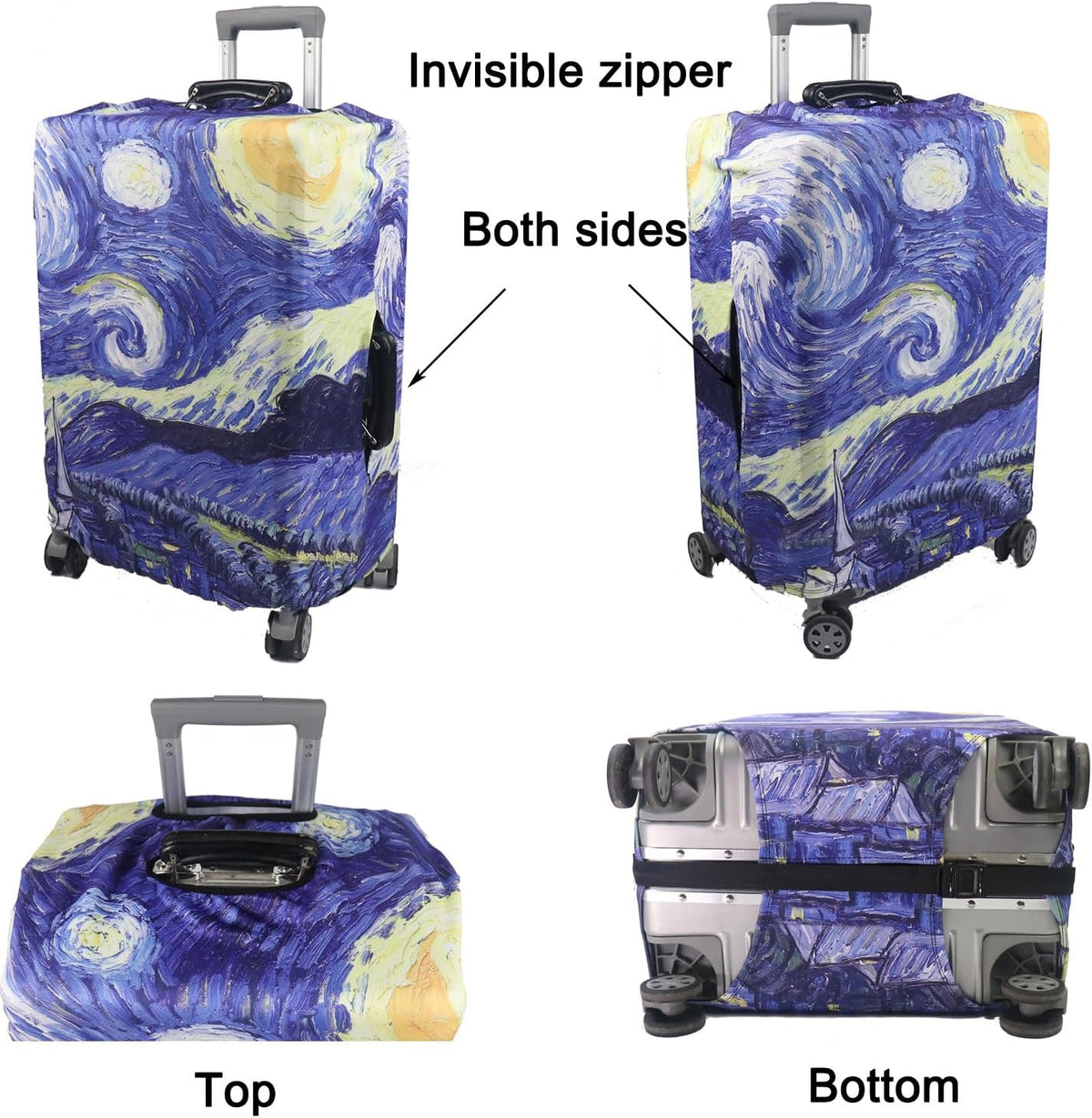 Thicker Luggage Cover Elastic Suitcase Cover Protector Fits 18-32 Inch Suitcase Travel Accessories (World Map, S)