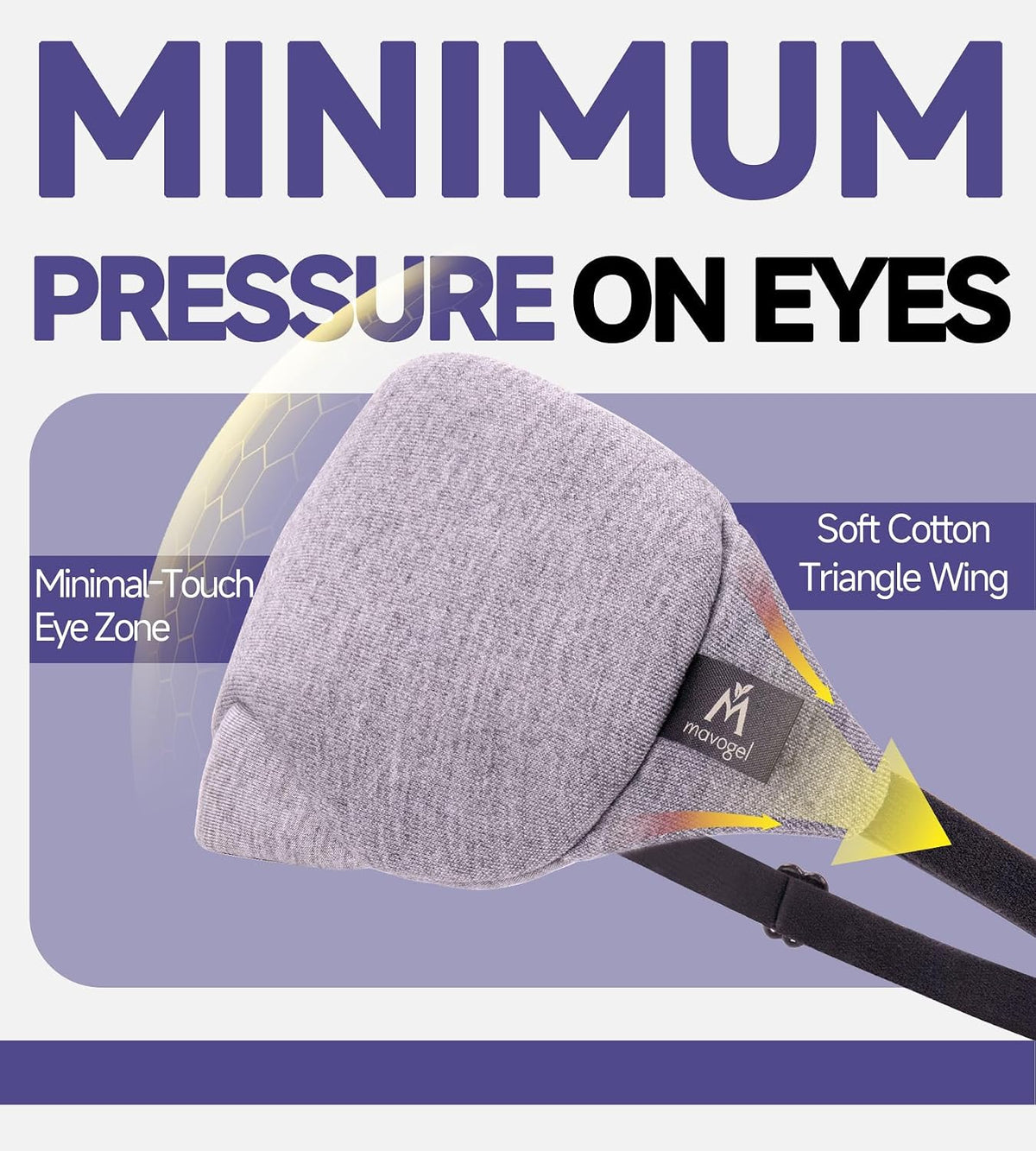 Cotton Sleep Eye Mask, Light Blocking with Adjustable Nose Bridge