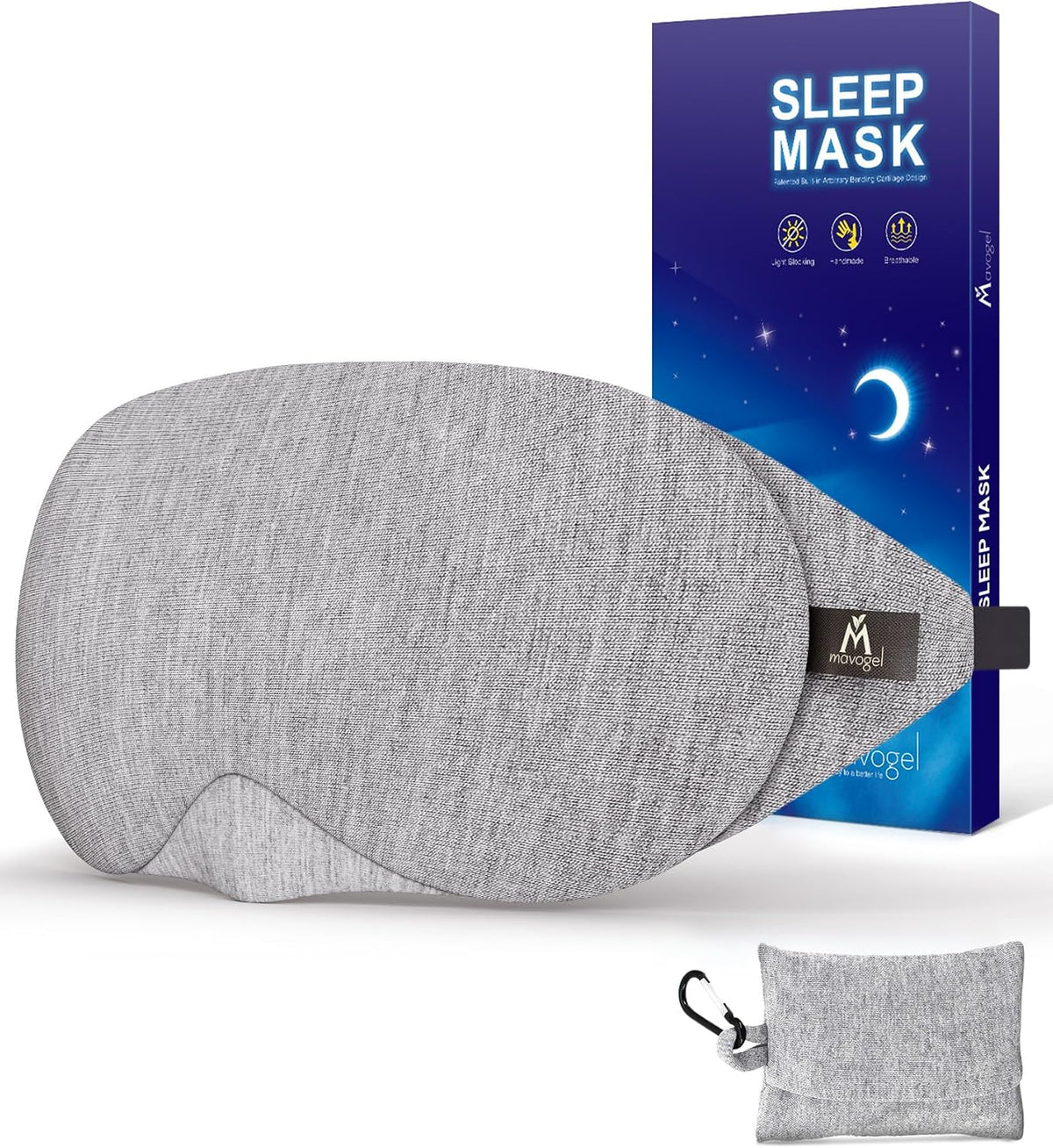 Cotton Sleep Eye Mask, Light Blocking with Adjustable Nose Bridge