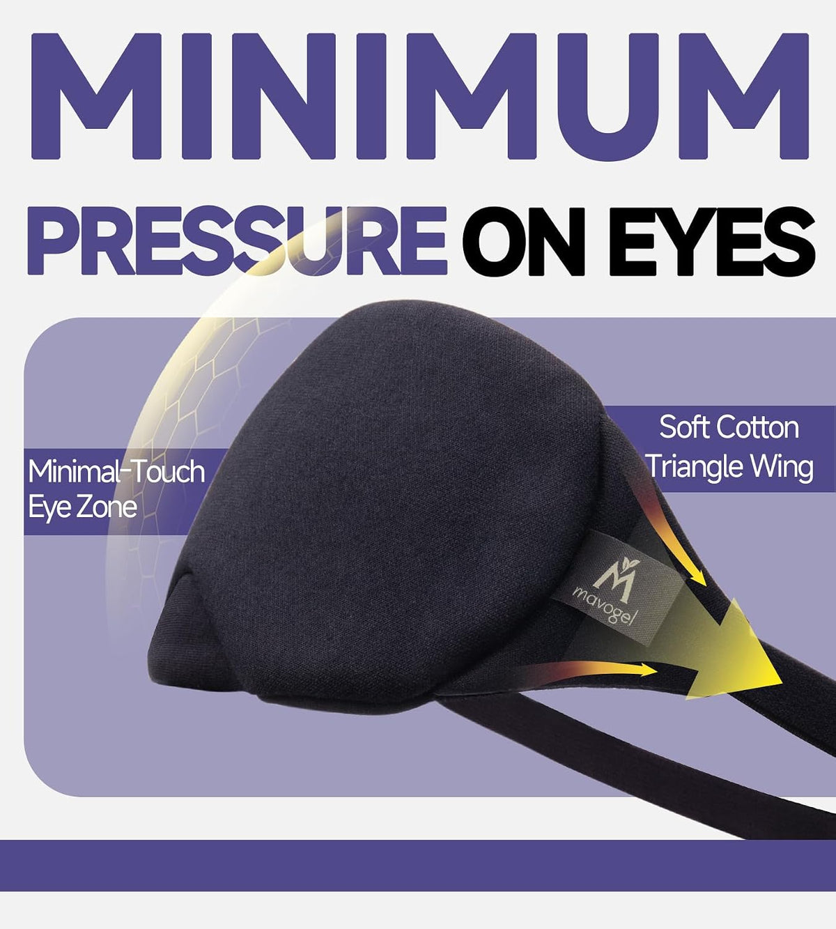 Cotton Sleep Eye Mask, Light Blocking with Adjustable Nose Bridge