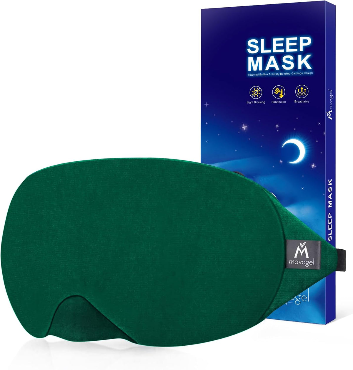 Cotton Sleep Eye Mask, Light Blocking with Adjustable Nose Bridge