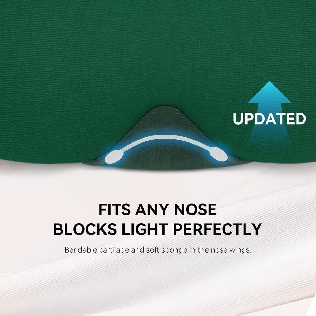 Cotton Sleep Eye Mask, Light Blocking with Adjustable Nose Bridge