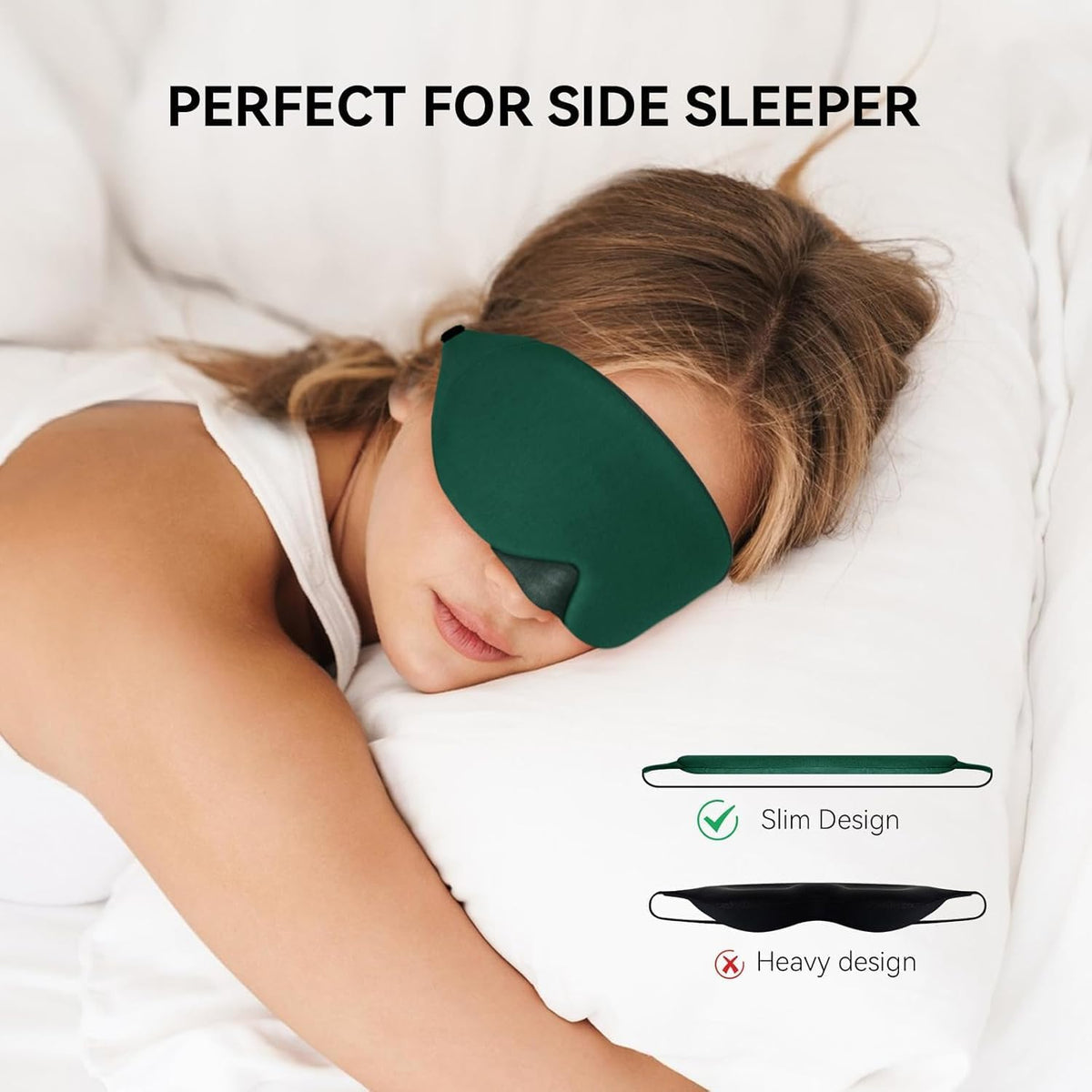 Cotton Sleep Eye Mask, Light Blocking with Adjustable Nose Bridge