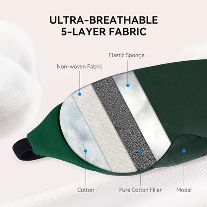 Cotton Sleep Eye Mask, Light Blocking with Adjustable Nose Bridge