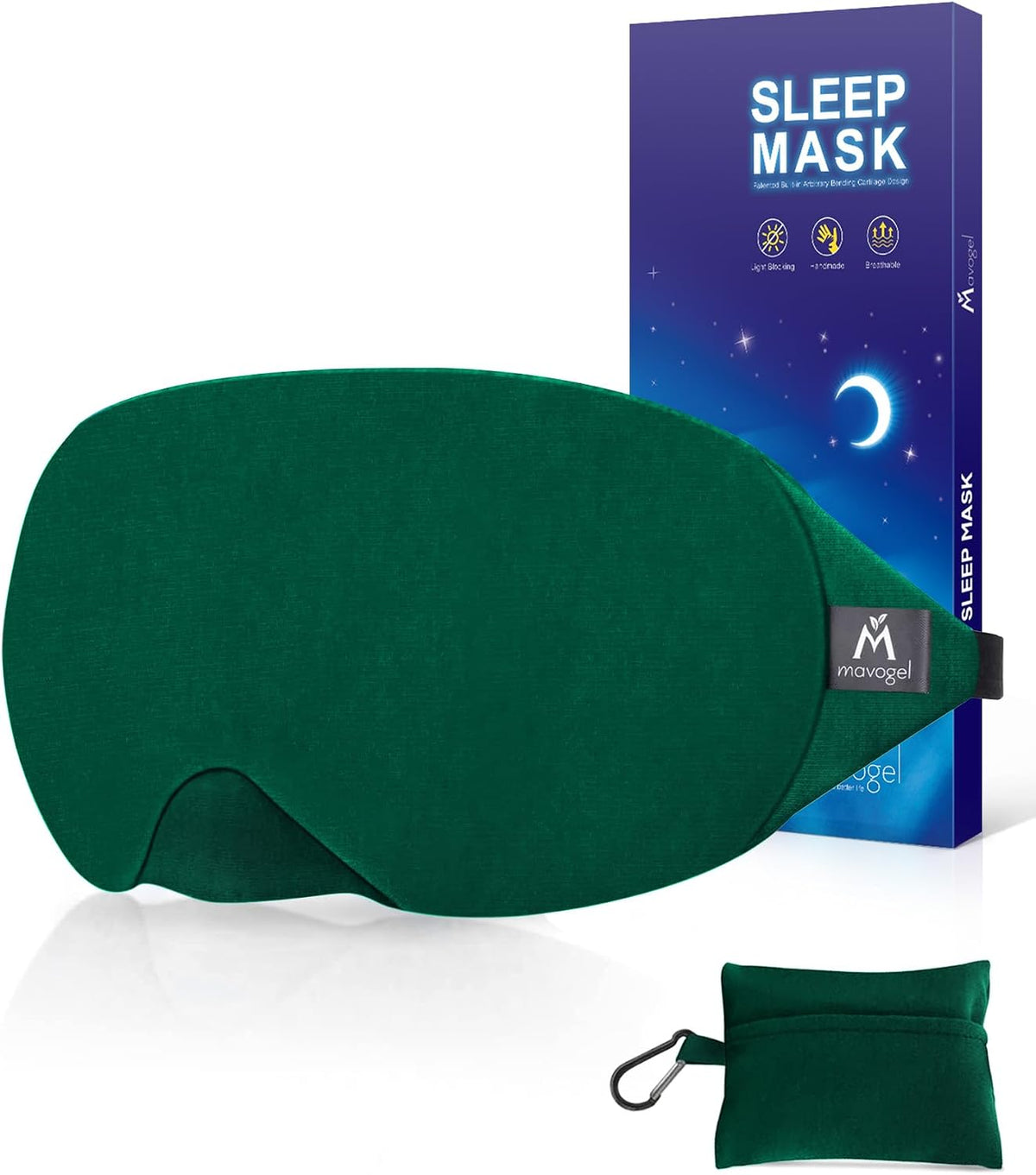 Cotton Sleep Eye Mask, Light Blocking with Adjustable Nose Bridge