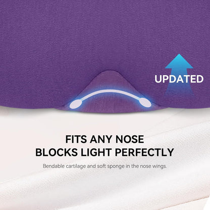 Cotton Sleep Eye Mask, Light Blocking with Adjustable Nose Bridge