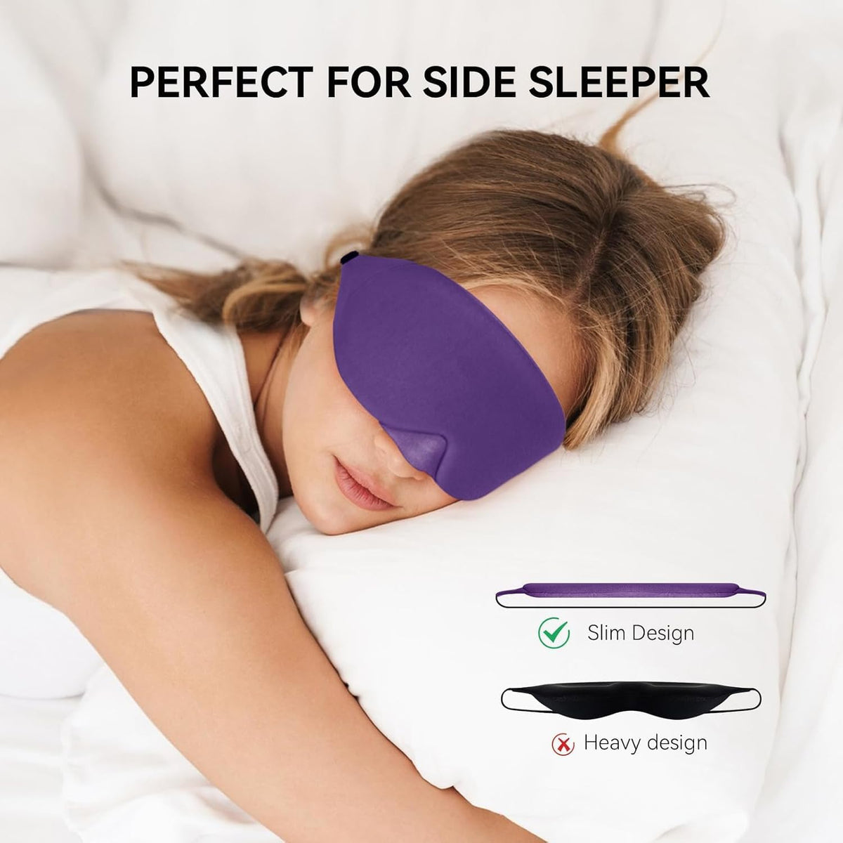 Cotton Sleep Eye Mask, Light Blocking with Adjustable Nose Bridge