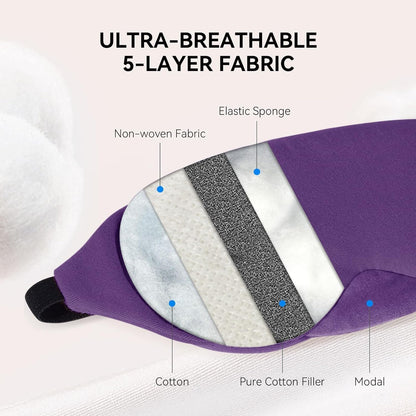 Cotton Sleep Eye Mask, Light Blocking with Adjustable Nose Bridge