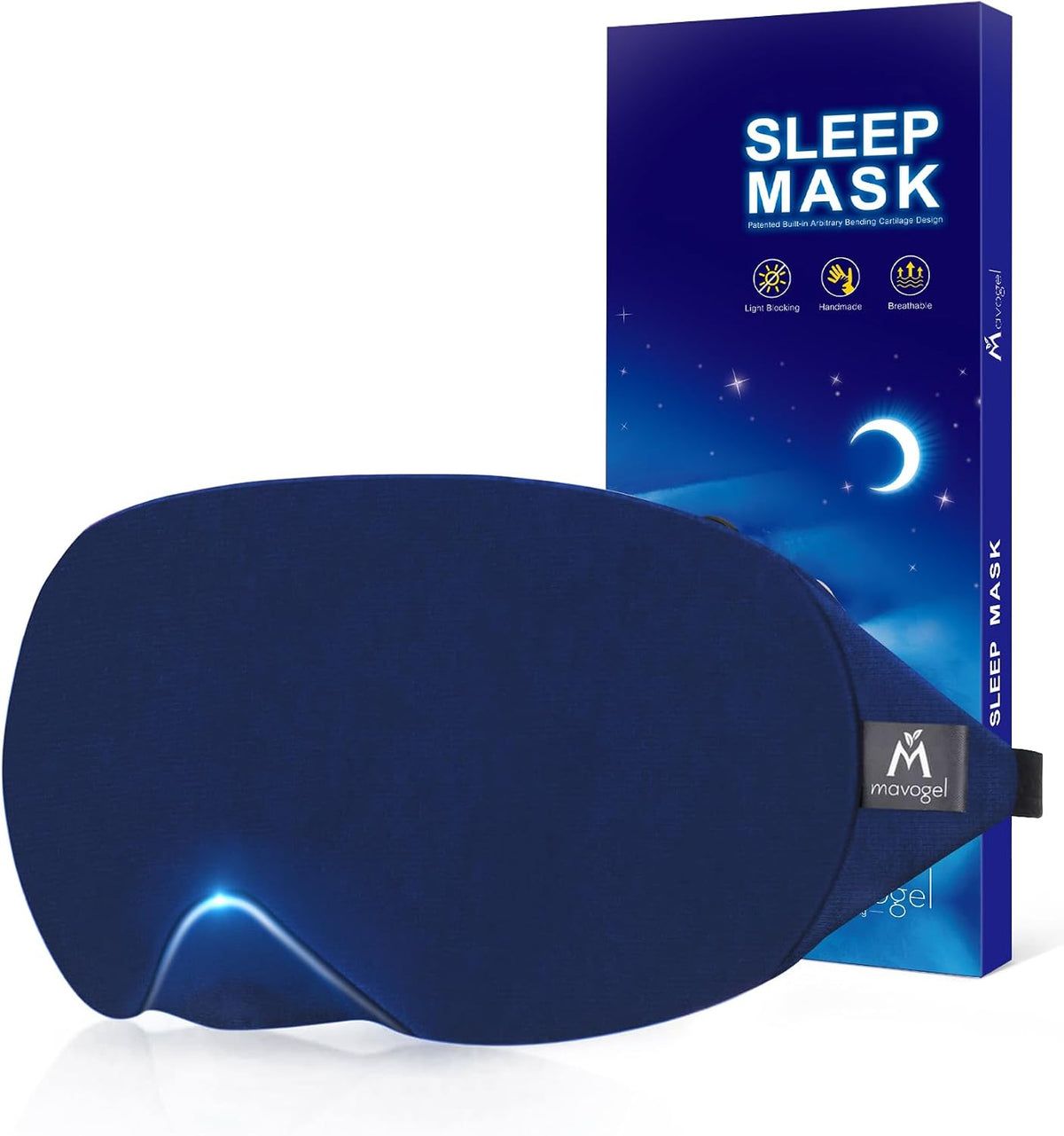 Cotton Sleep Eye Mask, Light Blocking with Adjustable Nose Bridge