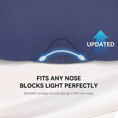 Cotton Sleep Eye Mask, Light Blocking with Adjustable Nose Bridge