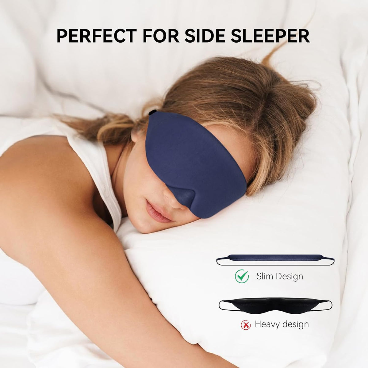 Cotton Sleep Eye Mask, Light Blocking with Adjustable Nose Bridge
