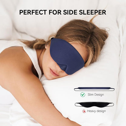 Cotton Sleep Eye Mask, Light Blocking with Adjustable Nose Bridge