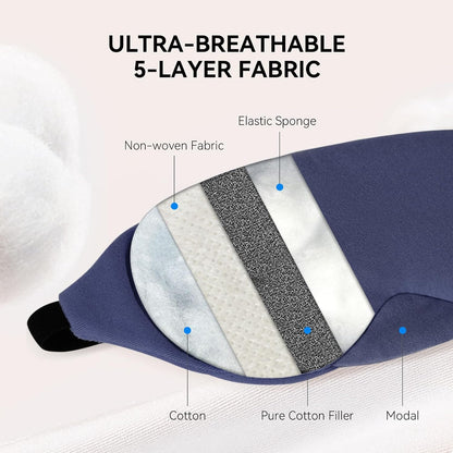 Cotton Sleep Eye Mask, Light Blocking with Adjustable Nose Bridge