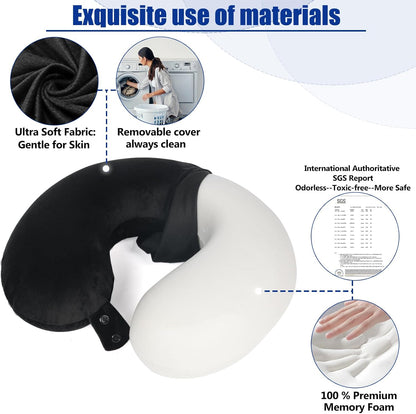 Neck Pillows for Travel-Head Neck Support Travel Pillow for Traveling, Car, Home, Office Adjustable(Navy Blue)
