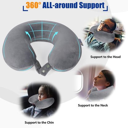 Neck Pillows for Travel-Head Neck Support Travel Pillow for Traveling, Car, Home, Office Adjustable(Navy Blue)