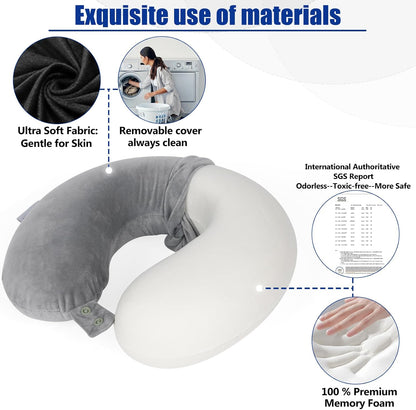 Neck Pillows for Travel-Head Neck Support Travel Pillow for Traveling, Car, Home, Office Adjustable(Navy Blue)
