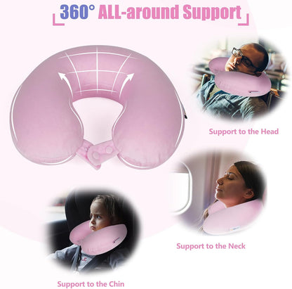 Neck Pillows for Travel-Head Neck Support Travel Pillow for Traveling, Car, Home, Office Adjustable(Navy Blue)